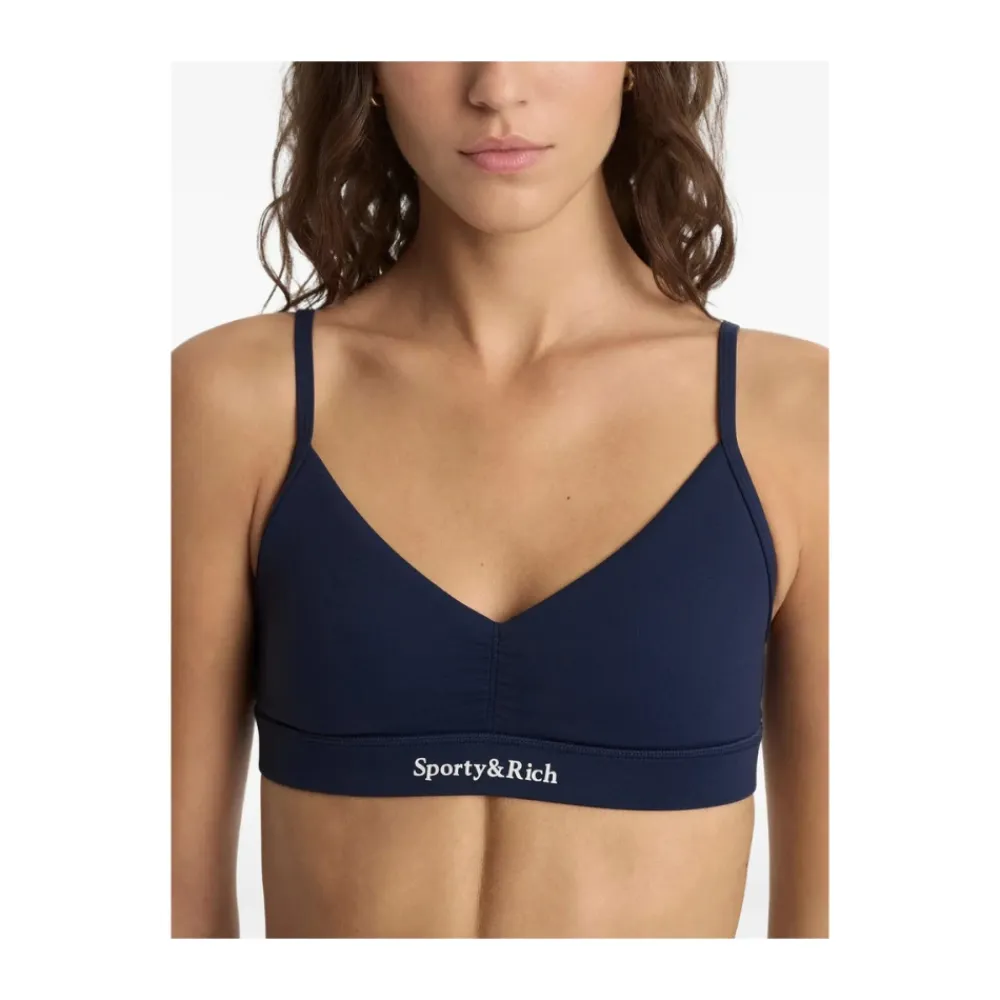 T-Shirts & Toppe<Sporty & Rich V-neck Performance Bra Blå