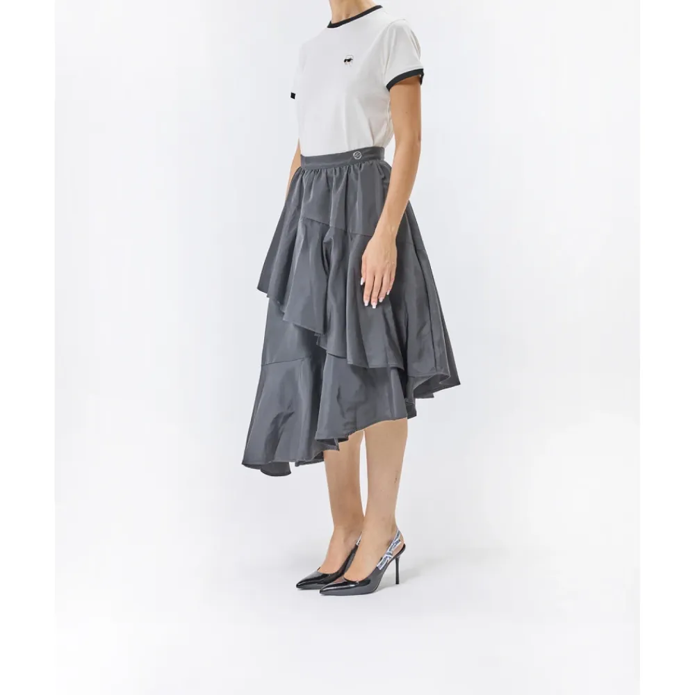 Nederdele<Karl Lagerfeld Voluminous Ruffle Skirt Sort