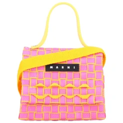 Tasker<Marni Vævet Crossbody Taske Pink