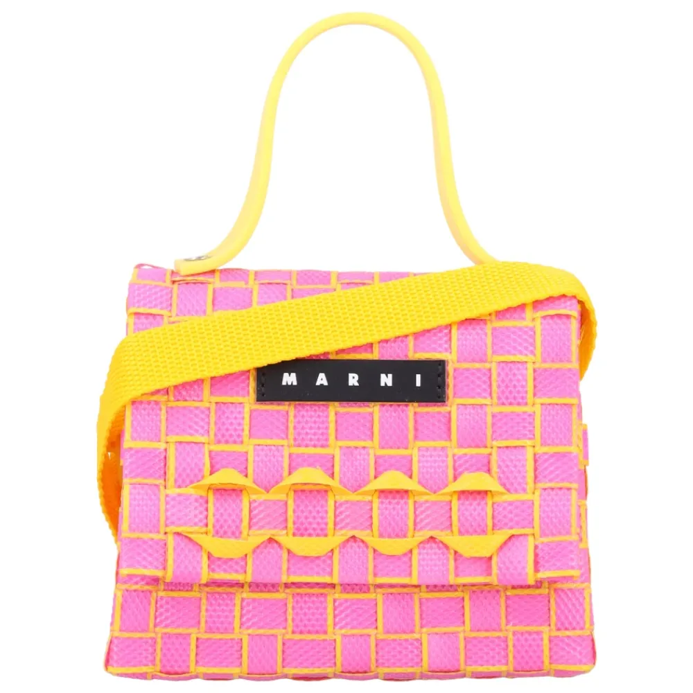 Tasker<Marni Vævet Crossbody Taske Pink