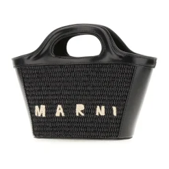 Håndtasker<Marni Vævet Håndtaske i Bomuld og Nylon Sort
