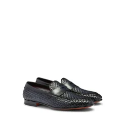 Loafers^Santoni Vævet læder loafers Blå