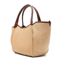Indkøbstasker<Emporio Armani Vævet Strå Medium Shopper Taske Brun