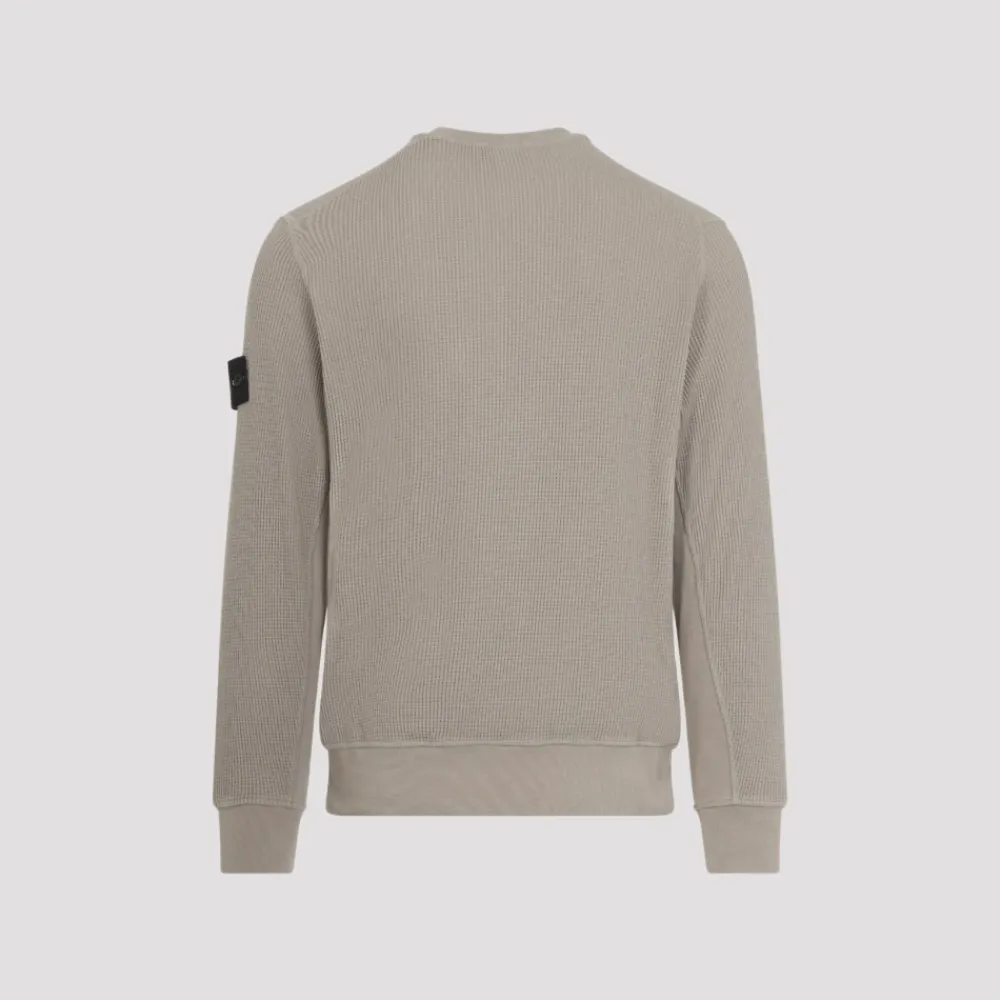 Sweatshirts<Stone Island Waffle Fleece Crewneck Beige