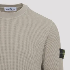 Sweatshirts<Stone Island Waffle Fleece Crewneck Beige