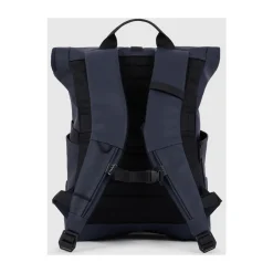 Tasker<Piquadro Water resistant roll top backpack for laptop 15,6 Blå