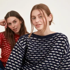 Striktrøjer & Sweatere<Basic Apparel Wava Sweater - Mørke Strik Blå