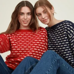Striktrøjer & Sweatere<Basic Apparel Wava Sweater - Mørke Strik Blå