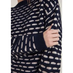 Striktrøjer & Sweatere<Basic Apparel Wava Sweater - Mørke Strik Blå