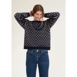 Striktrøjer & Sweatere<Basic Apparel Wava Sweater - Mørke Strik Blå