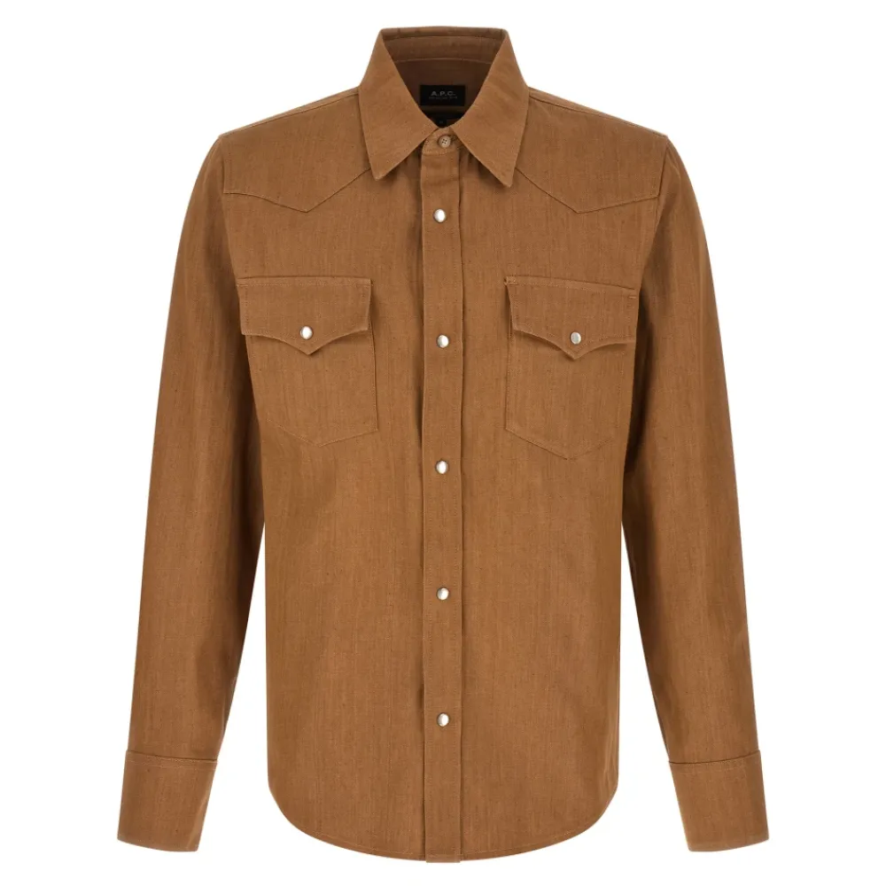 Skjorter<A.P.C. Western Shirt Brun