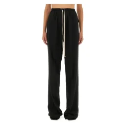 Bukser<Rick Owens Wide Leg Cargo Pants Sort
