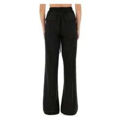 Bukser<Rick Owens Wide Leg Cargo Pants Sort