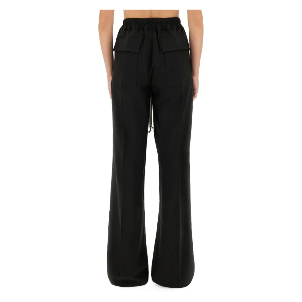 Bukser<Rick Owens Wide Leg Cargo Pants Sort