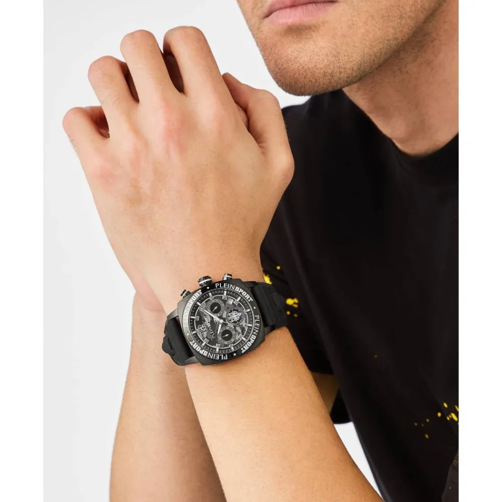 Ure<Philipp Plein Wildcat Chrono Herreur Sort