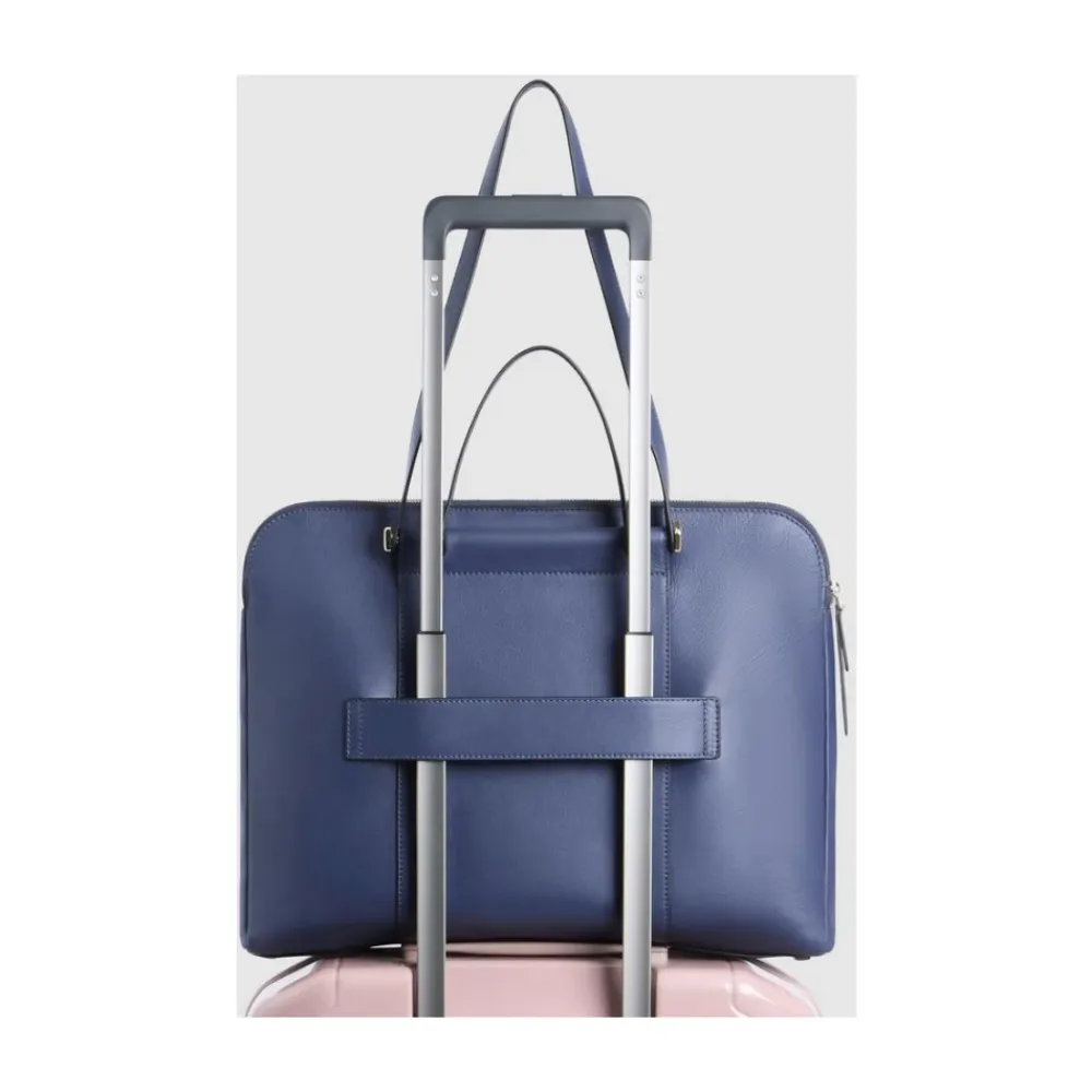 Laptop Tasker<Piquadro Women's laptop and Pad® bag with two dividers,RFID and shock absorbing protection Blå