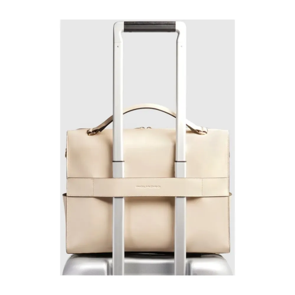 Laptop Tasker<Piquadro Women's laptop bag with iPad® compartment, shock absorbing and RFID protection Beige