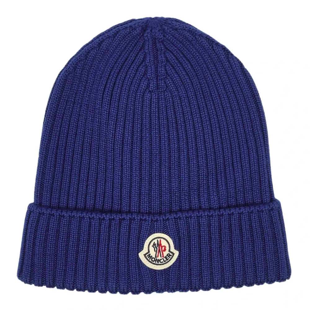 Huer & Kasketter^Moncler Wool Beanie Blå