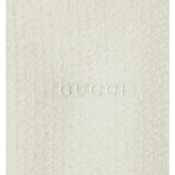 Jakker<Gucci Wool Bouclé Jakke med Logo Hvid
