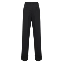 Bukser<Dolce & Gabbana Wool Gabardine Trousers Sort