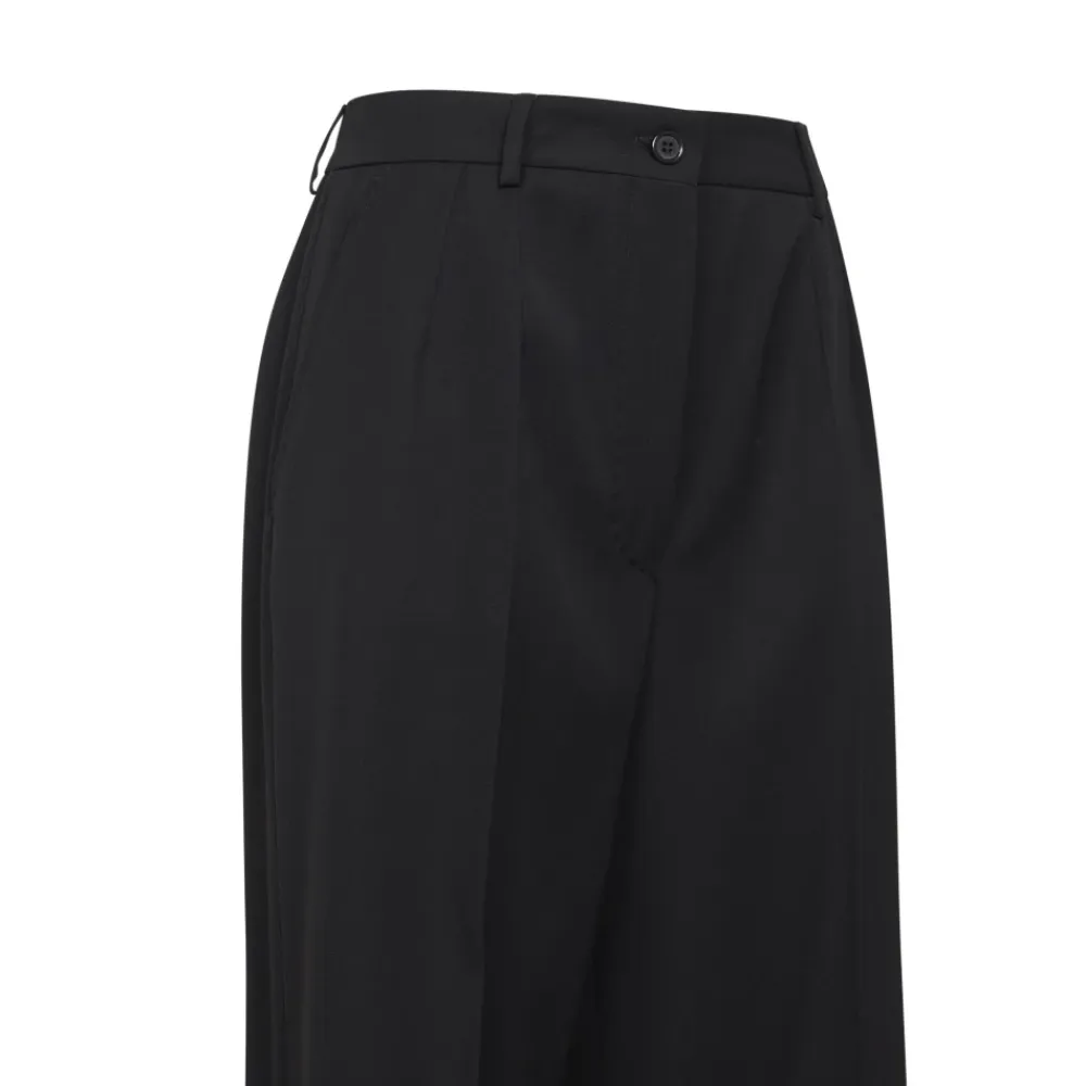 Bukser<Dolce & Gabbana Wool Gabardine Trousers Sort