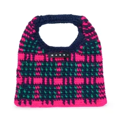 Tasker<Marni Wooly Crochet Check Taske Multifarvet