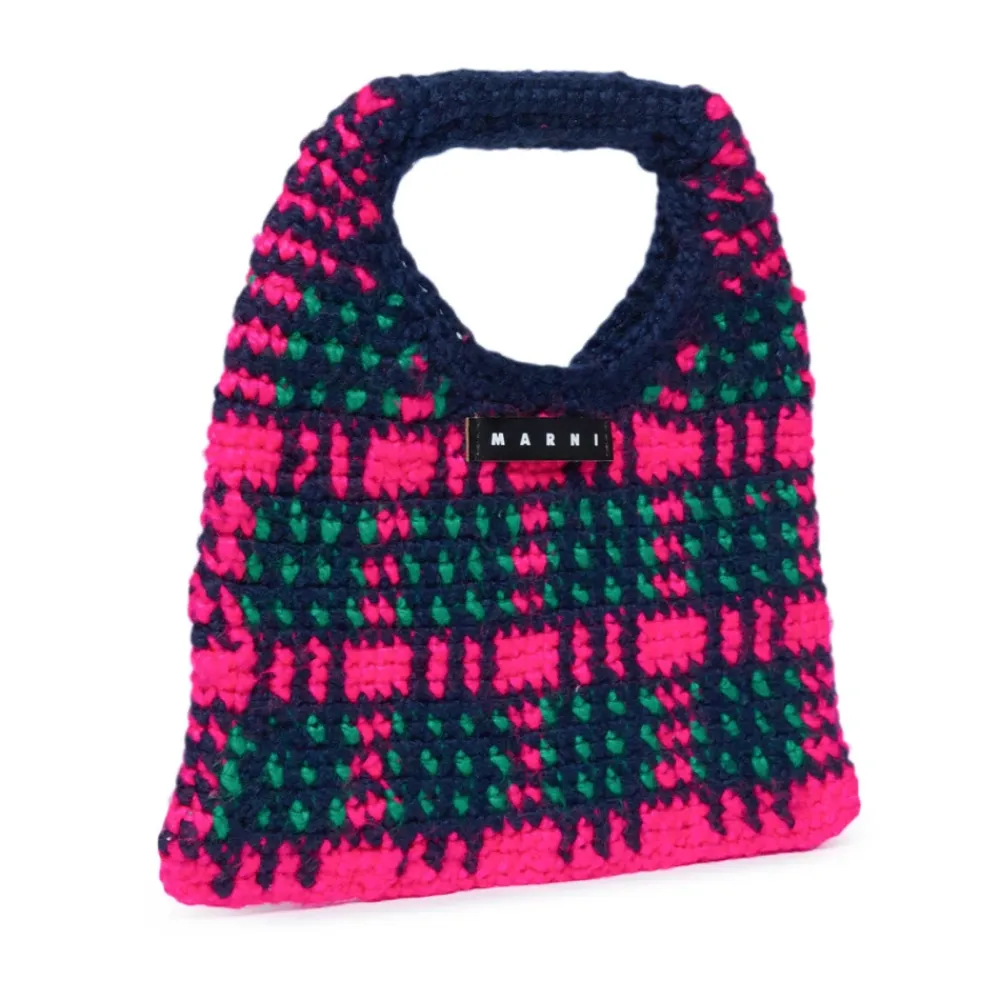 Tasker<Marni Wooly Crochet Check Taske Multifarvet
