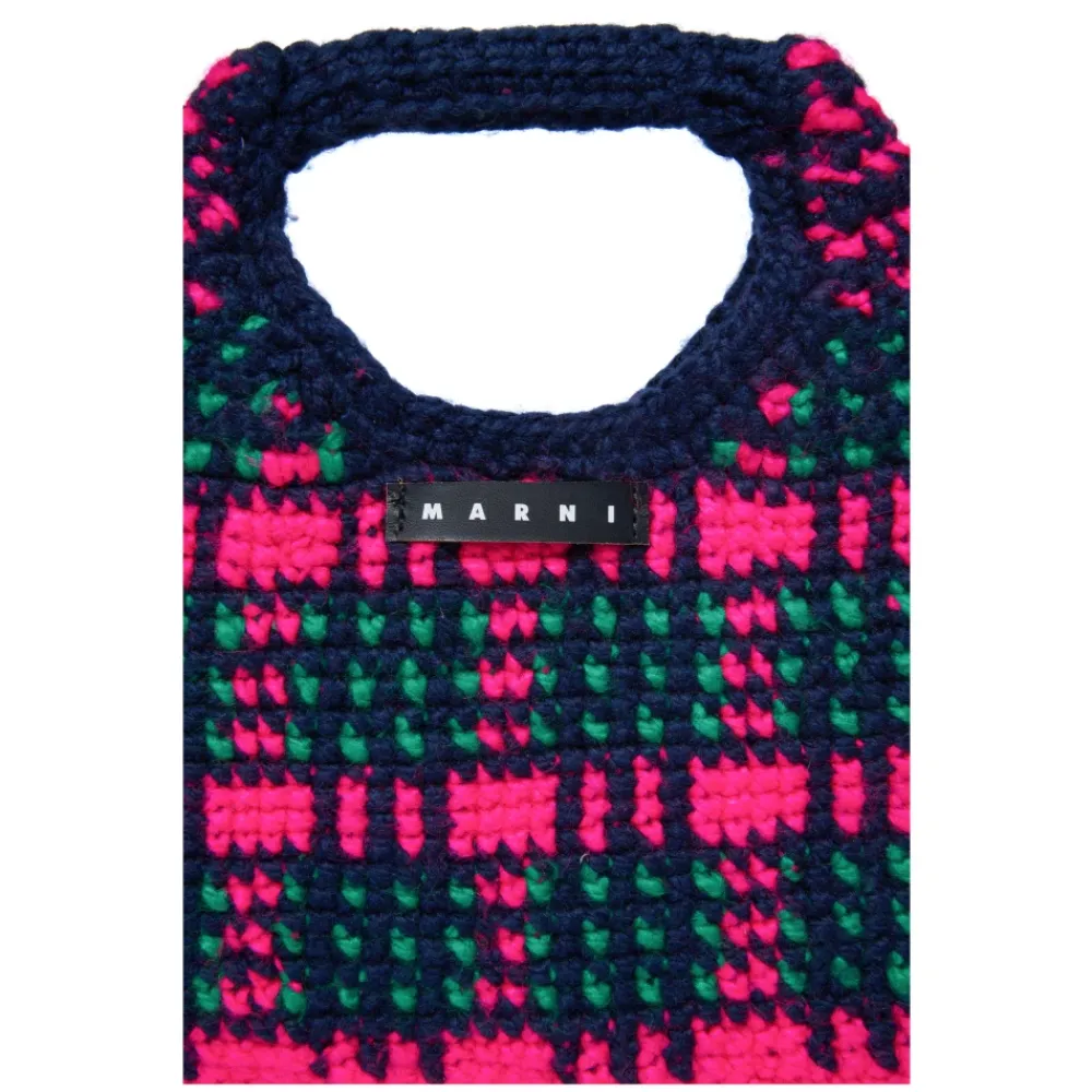 Tasker<Marni Wooly Crochet Check Taske Multifarvet