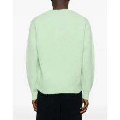 Strik<Sunflower Yak og Alpaka Blend Crewneck Sweater Grøn