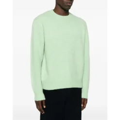 Strik<Sunflower Yak og Alpaka Blend Crewneck Sweater Grøn