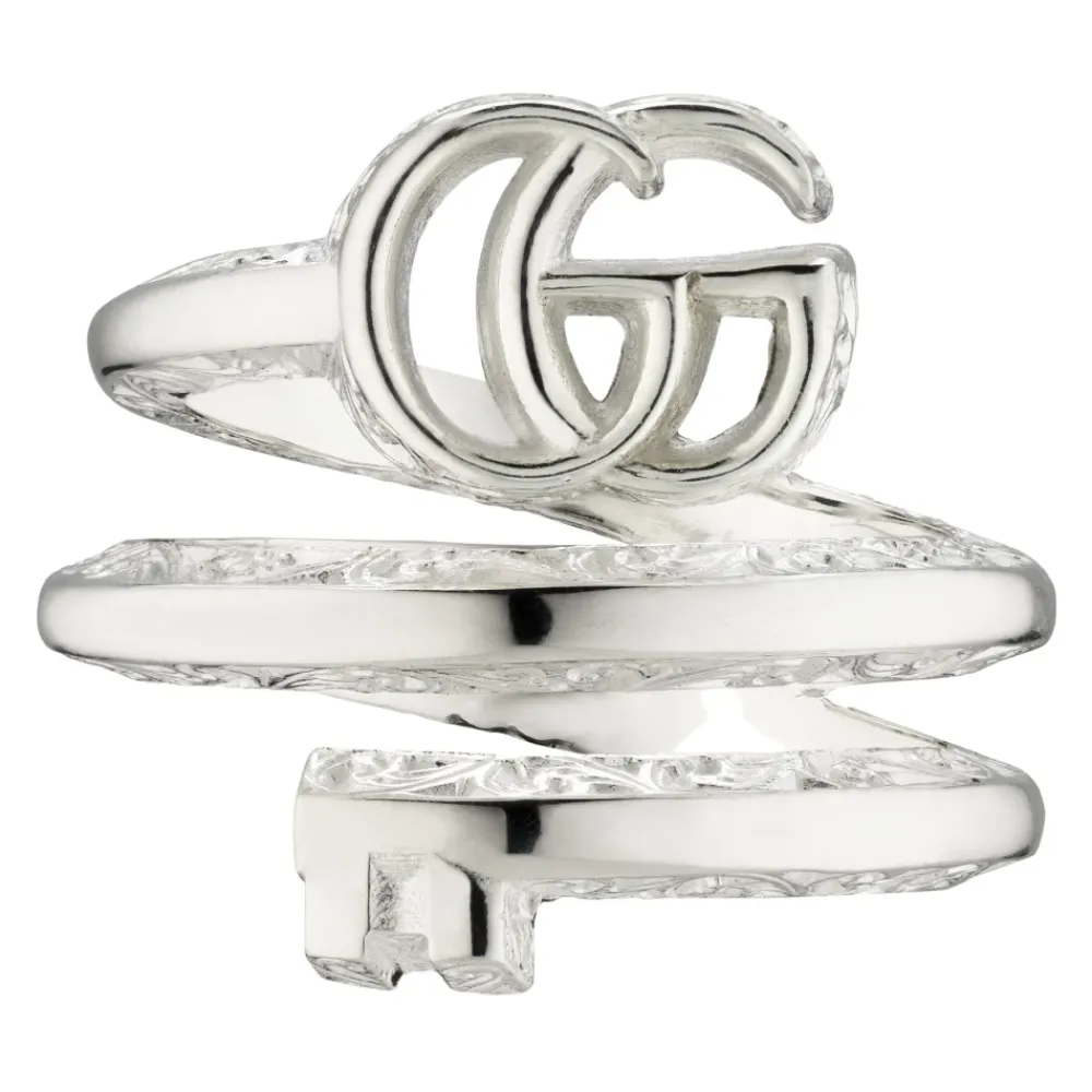 Smykker^Gucci YBC770719001 - 925 Sterling Sølvring med Double G Grå