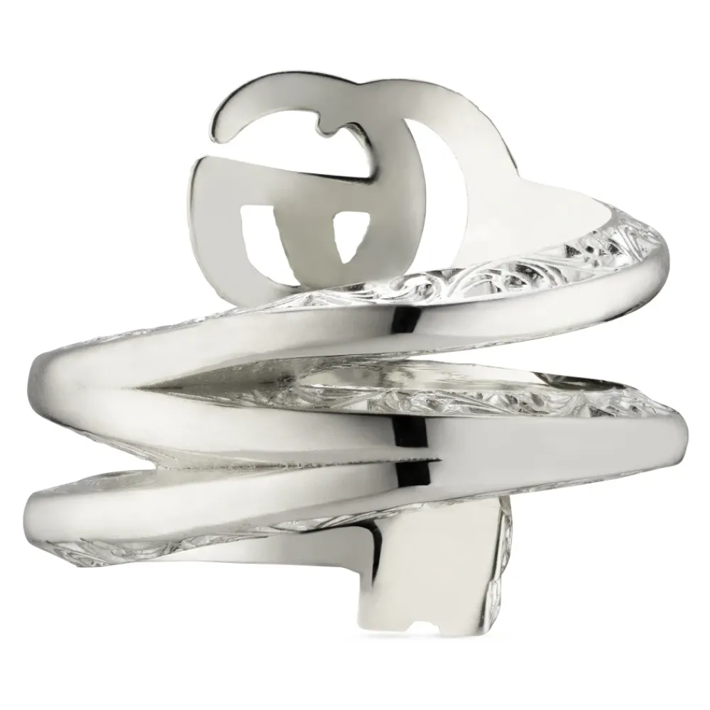 Smykker^Gucci YBC770719001 - 925 Sterling Sølvring med Double G Grå