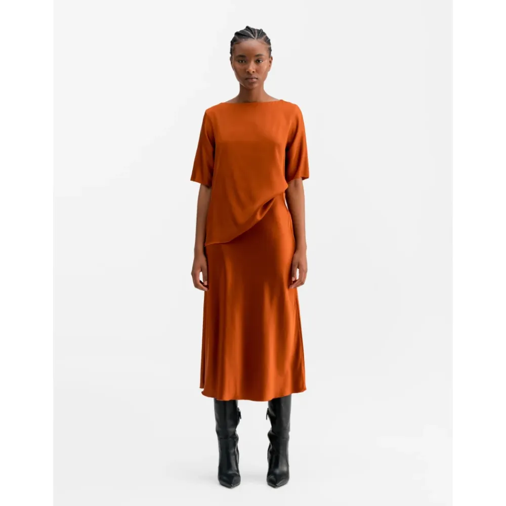 Bluser & Skjorter^Ahlvar Gallery Yoli silkebluse Brun