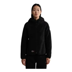 Fleece^Napapijri Yupik Hættetrøje med Lynlås i Fleece Sort