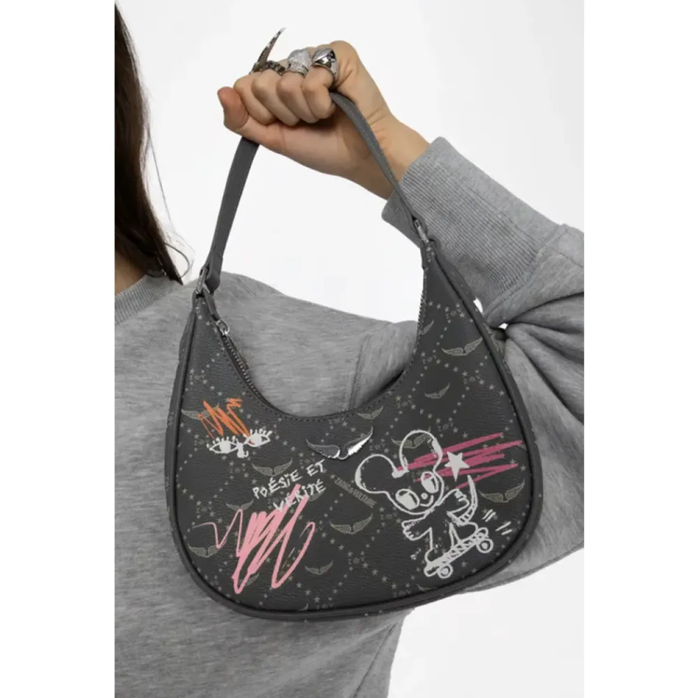 Skuldertasker<Zadig & Voltaire Z Night Out Monogram Tag Bag Grå
