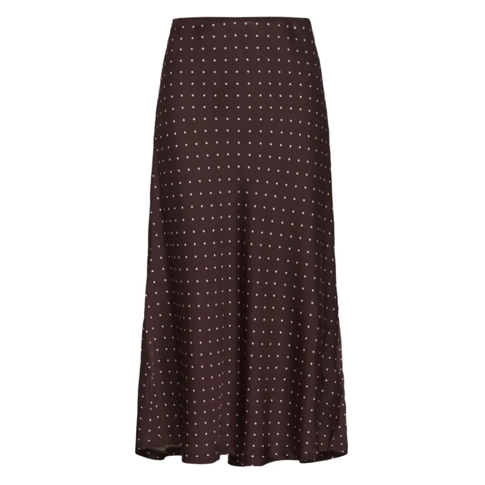 Nederdele<InWear ZaniaIW Skirt Brown Bordeaux Small Dot - 305 - 30111253 Brun