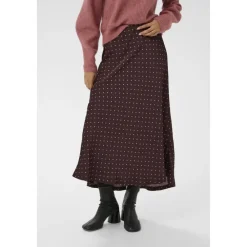 Nederdele<InWear ZaniaIW Skirt Brown Bordeaux Small Dot - 305 - 30111253 Brun