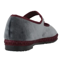 Ballerinasko^Flabelus Zapato Hebilla Velvet Grå