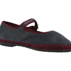 Ballerinasko^Flabelus Zapato Hebilla Velvet Grå