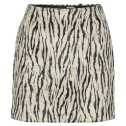 Nederdele^ROTATE Birger Christensen Zebra Print Flare Nederdel Beige