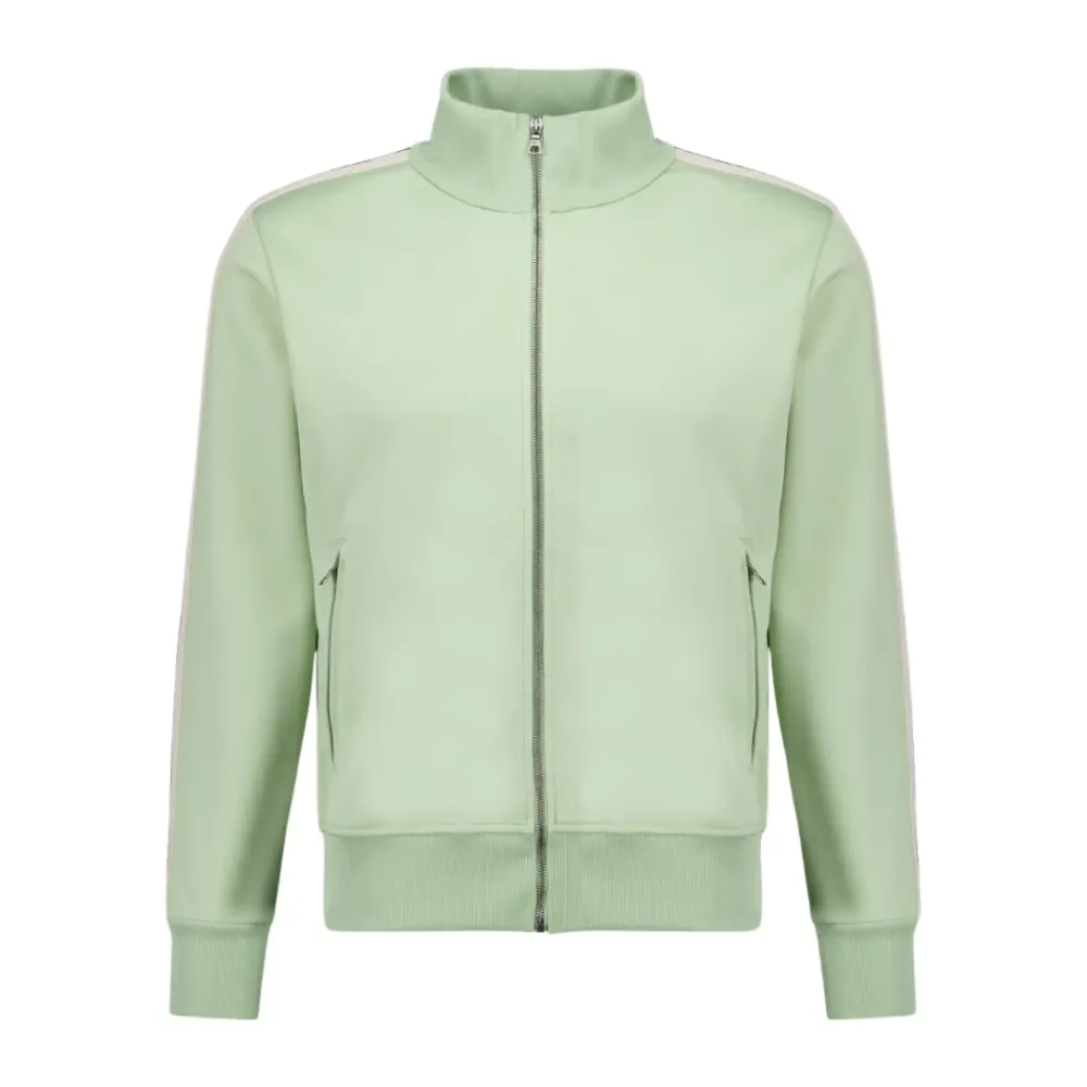Træningsjakker^Palm Angels Zipped Track Jacket with Logo Embroidery Grøn
